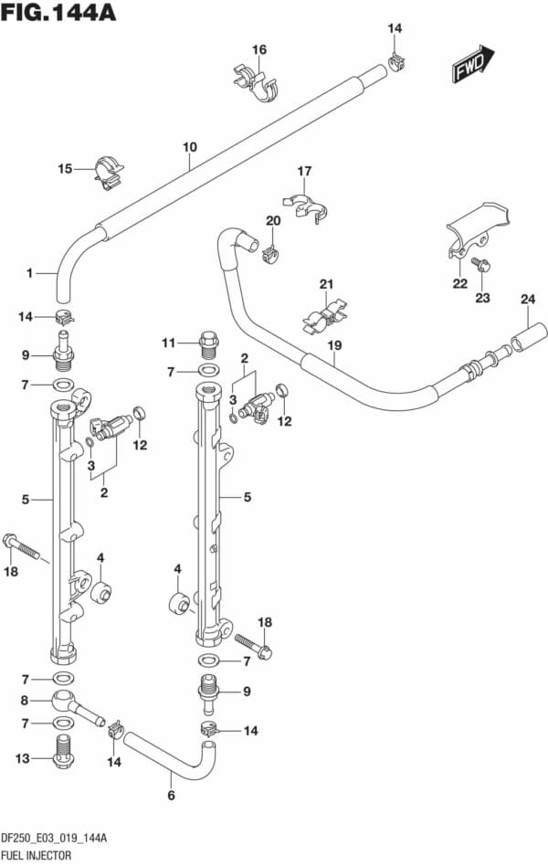 DF225T,Z,250T,Z,ST-910001 Fuel Injector (DF225T)(DF225Z)(DF250T)(DF250Z)