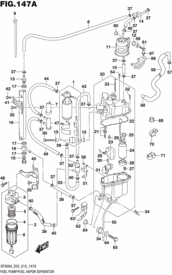 DF250AP-300AP-510001 Fuel Pump/Fuel Vapor Separator