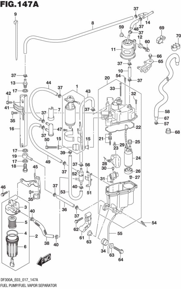 DF250AP-300AP-710001 Fuel Pump/Fuel Vapor Separator