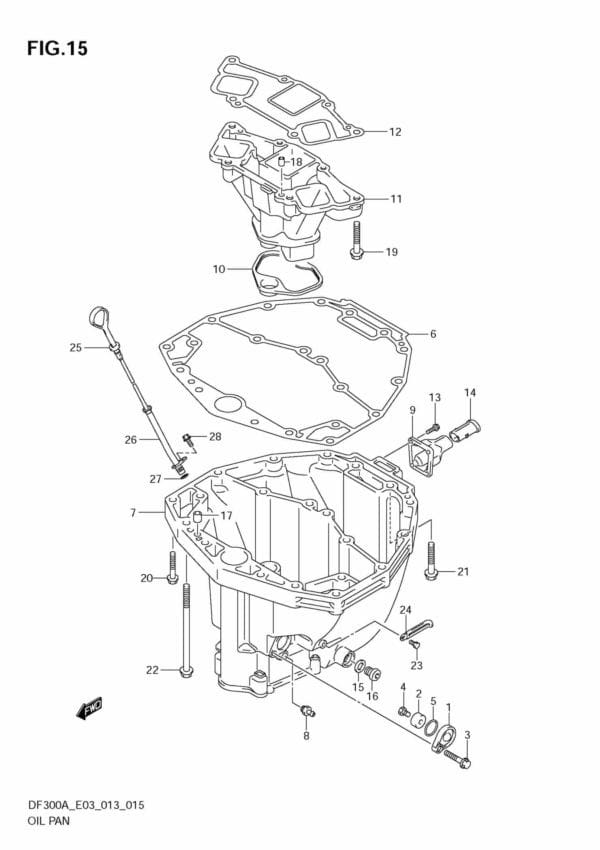 DF250AP 300AP 310001 Oil Pan