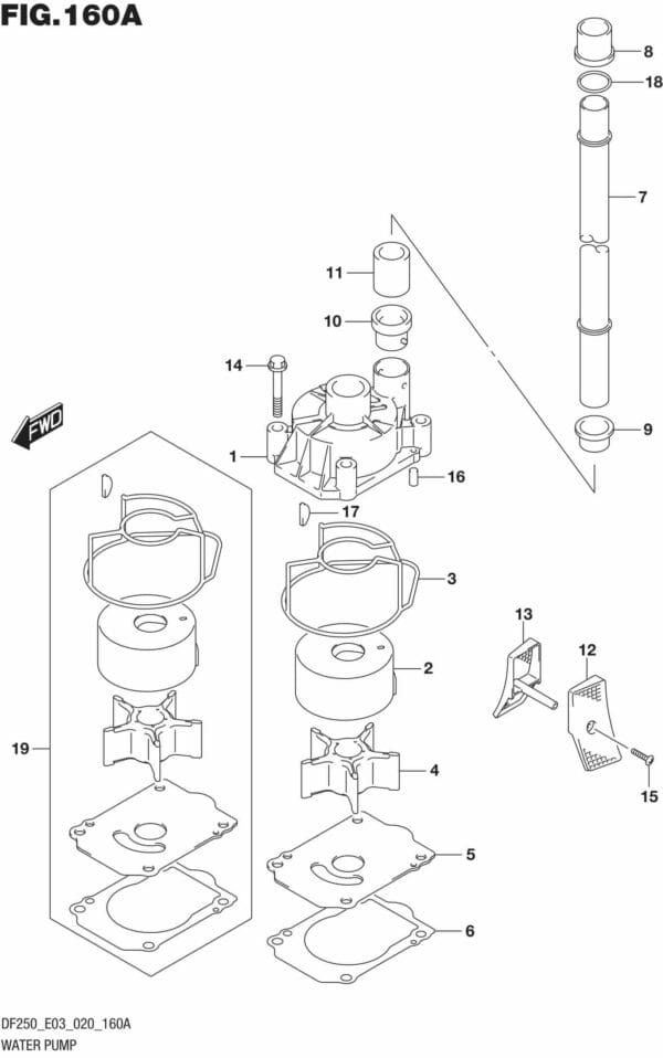 DF225T,Z,250T,Z,ST-040001 Water Pump (DF225T)(DF225Z)