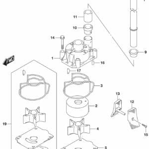 DF225T,Z,250T,Z,ST-910001 Water Pump (DF225T)(DF225Z)(DF250T)(DF250Z)