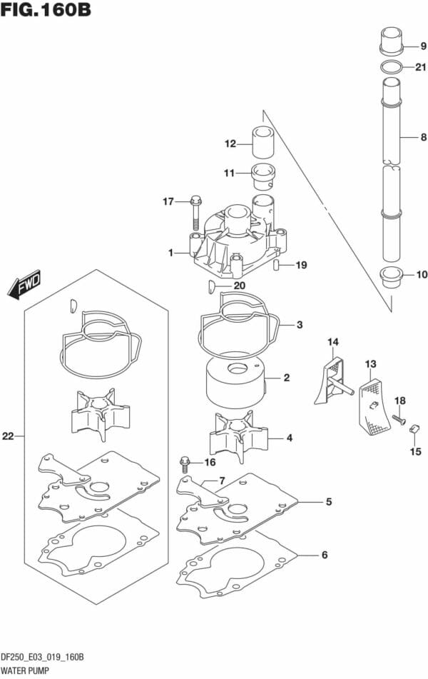 DF225T,Z,250T,Z,ST-910001 Water Pump (DF250ST)