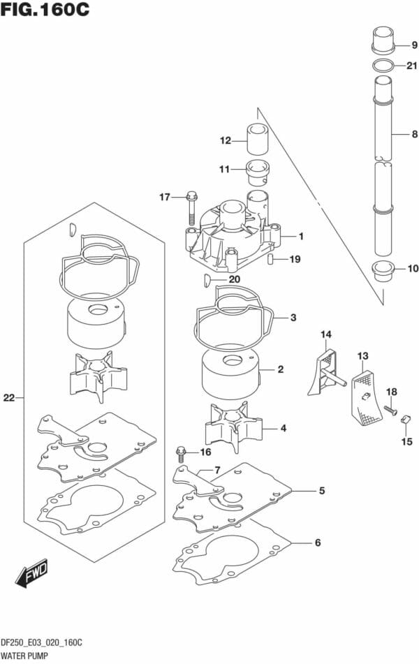 DF225T,Z,250T,Z,ST-040001 Water Pump (DF250ST)