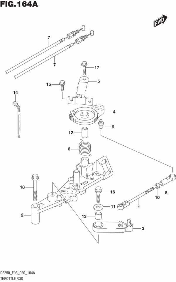 DF225T,Z,250T,Z,ST-040001 Throttle Rod