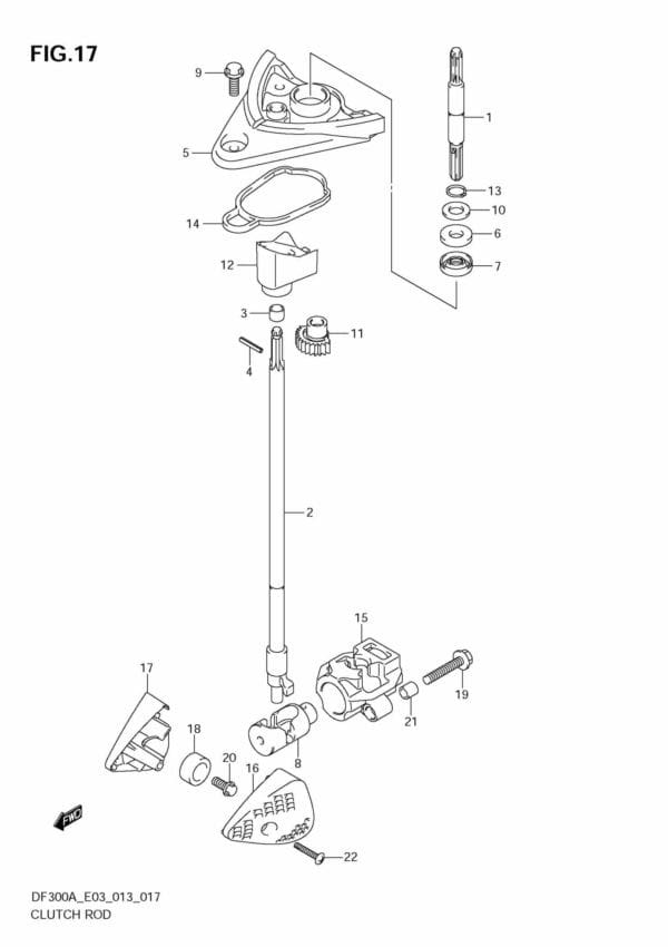 DF250AP 300AP 310001 Clutch Rod
