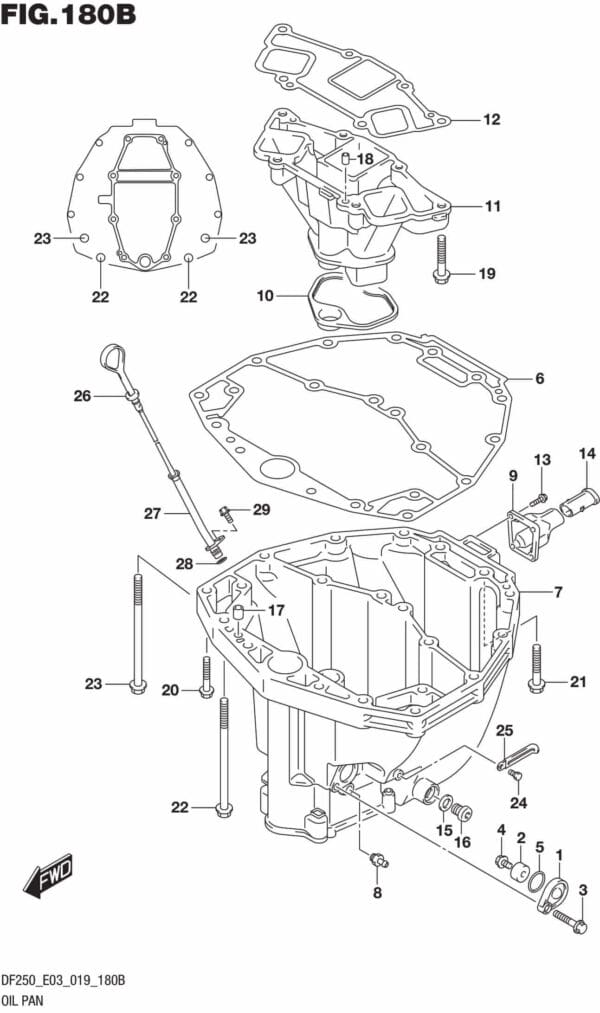 DF225T,Z,250T,Z,ST-910001 Oil Pan (DF250ST)