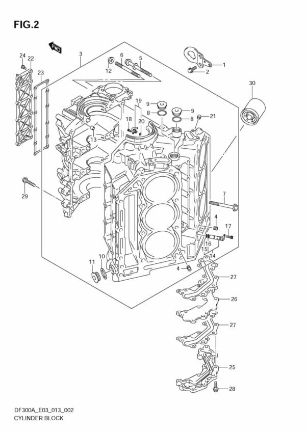 DF250AP 300AP 310001 Cylinder Block