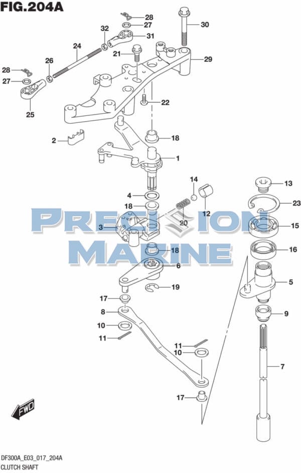 DF250AP-300AP-710001 Clutch Shaft (DF300A E03)