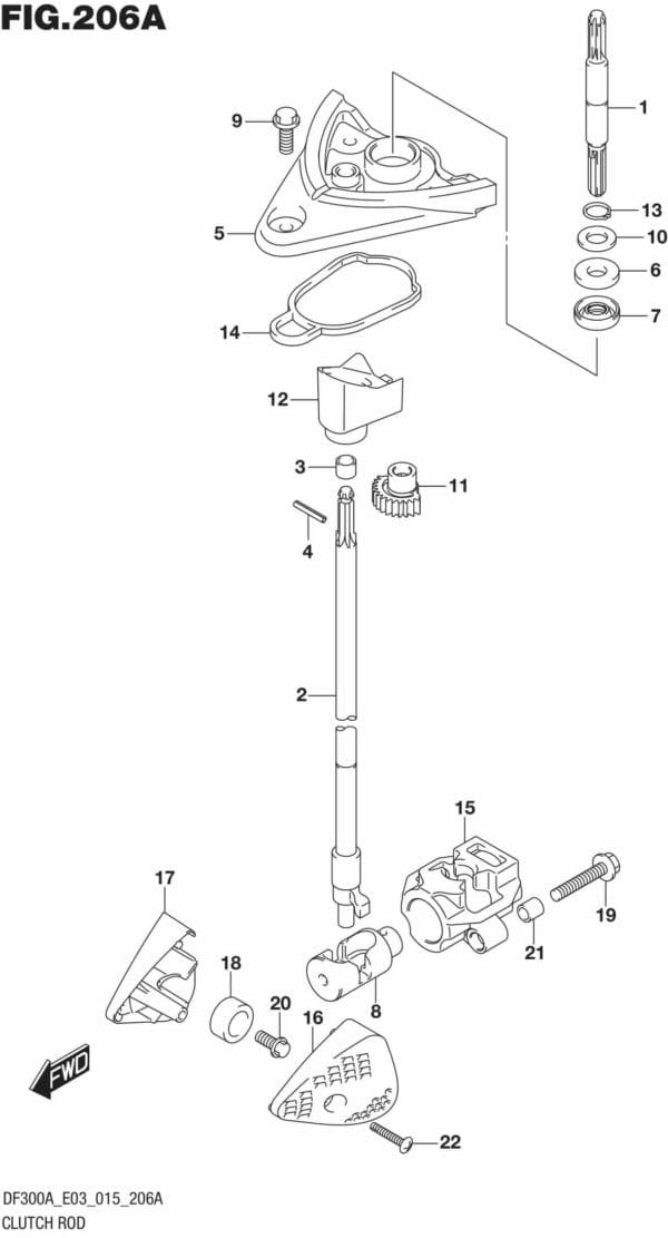 DF250AP-300AP-510001 Clutch Rod