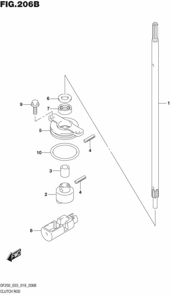 Clutch Rod (DF250ST) Precision Marine