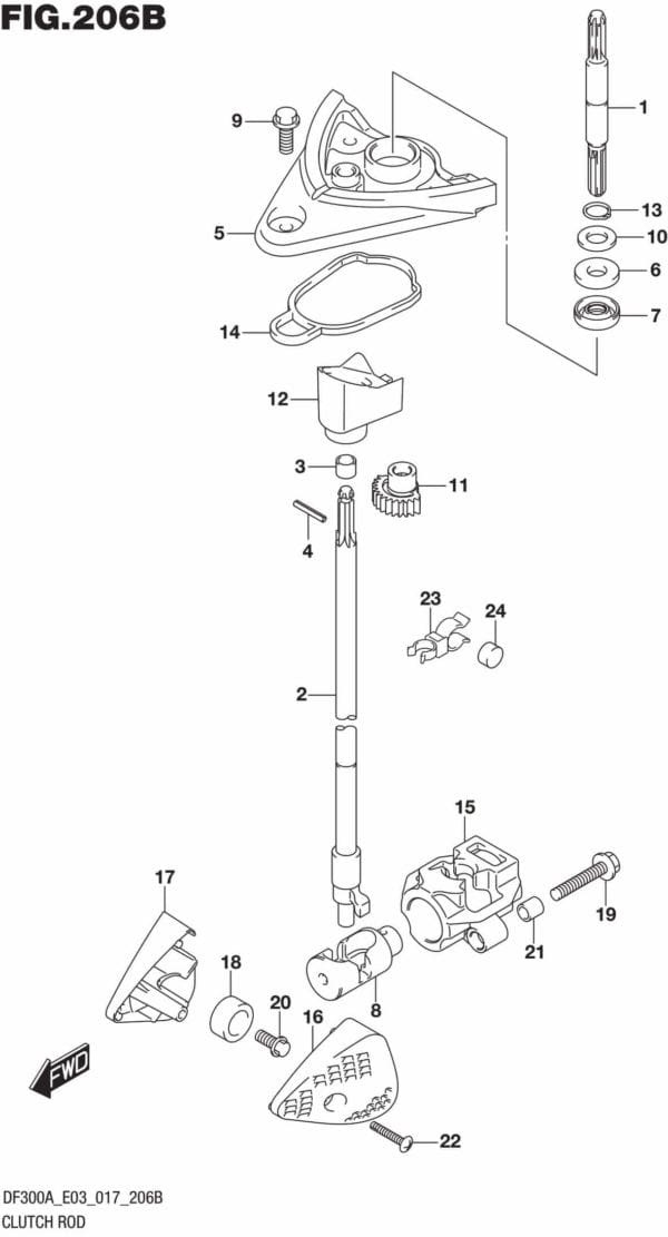 DF250AP-300AP-710001 Clutch Rod (DF250A E03)