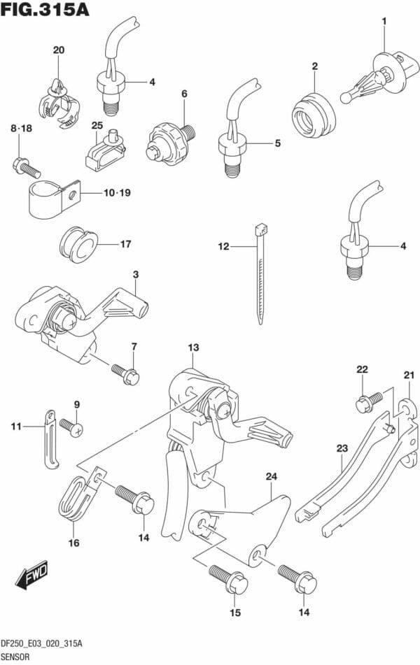 DF225T,Z,250T,Z,ST-040001 Sensor (DF250ST)