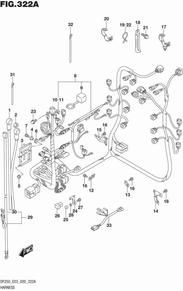 DF225T,Z,250T,Z,ST-040001 Harness (DF225T)(DF225Z)