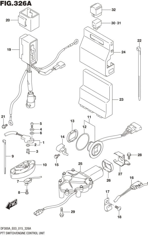 DF250AP-300AP-510001 PTT Switch/Engine Control Unit (DF300A E03)