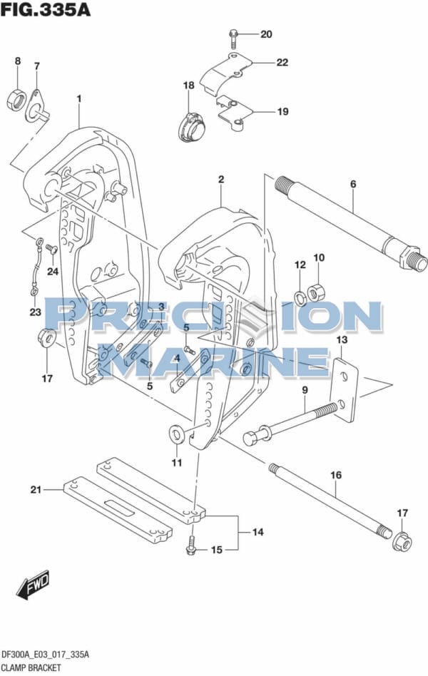 DF250AP-300AP-710001 Clamp Bracket (X,XX) (DF300A E03)