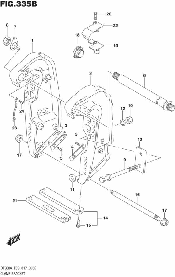 DF250AP-300AP-710001 Clamp Bracket (X,XX) (DF250A E03)