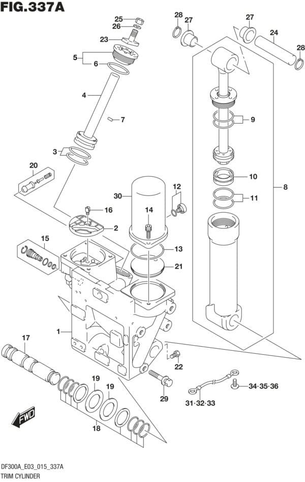 DF250AP-300AP-510001 Trim Cylinder