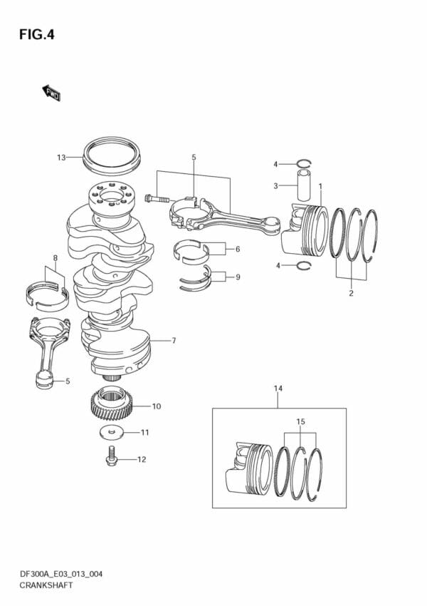 DF250AP 300AP 310001 Crankshaft