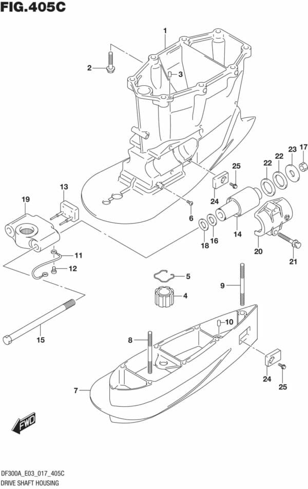 DF250AP-300AP-710001 Drive Shaft Housing (XX) (DF300A E03)