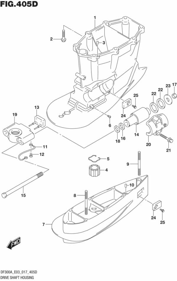 DF250AP-300AP-710001 Drive Shaft Housing (XX) (DF250A E03)