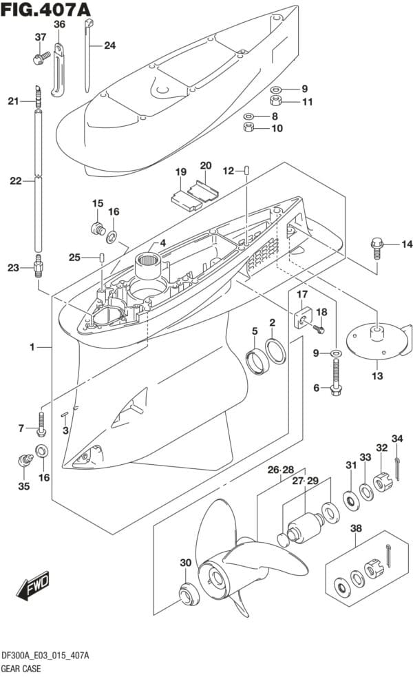 DF250AP-300AP-510001 Gear Case