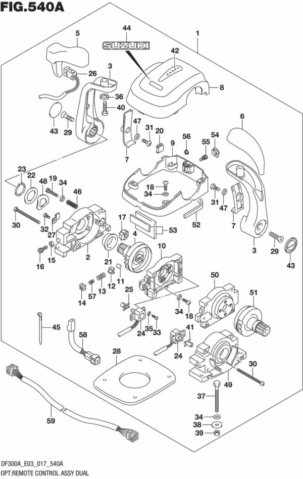 DF250AP-300AP-710001 OPT: Remote Control Assy Dual