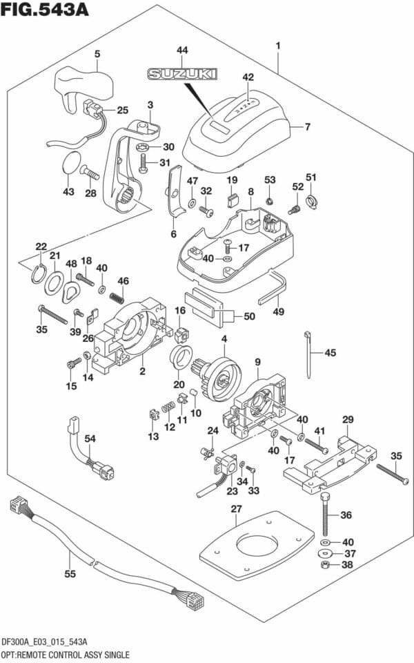 DF250AP-300AP-510001 OPT: Remote Control Assy Single