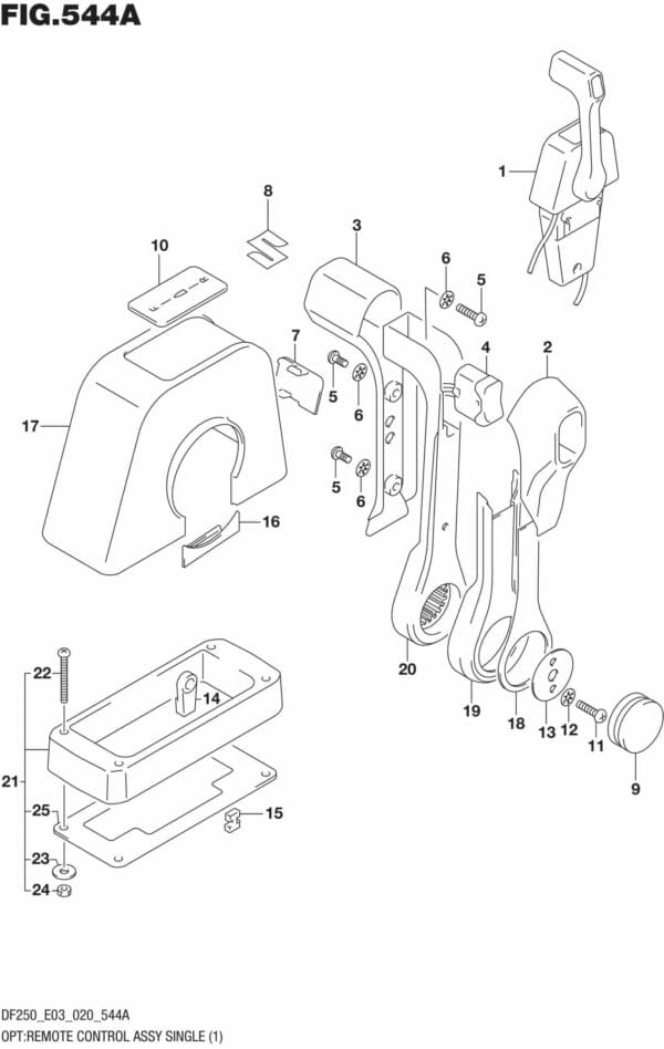 DF225T,Z,250T,Z,ST-040001 OPT: Remote Control Assy Single (1)