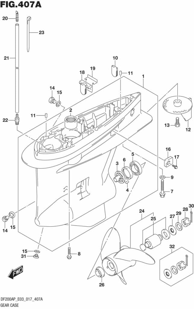 DF200AP-710001 Gear Case