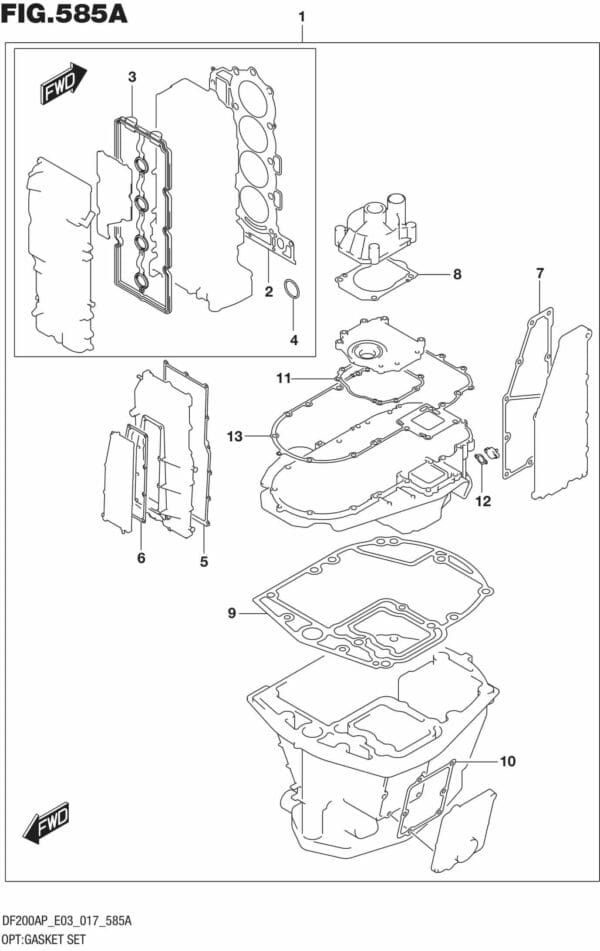 DF200AP-710001 OPT: Gasket Set