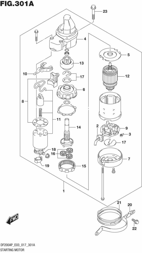 DF200AP-710001 Starting Motor