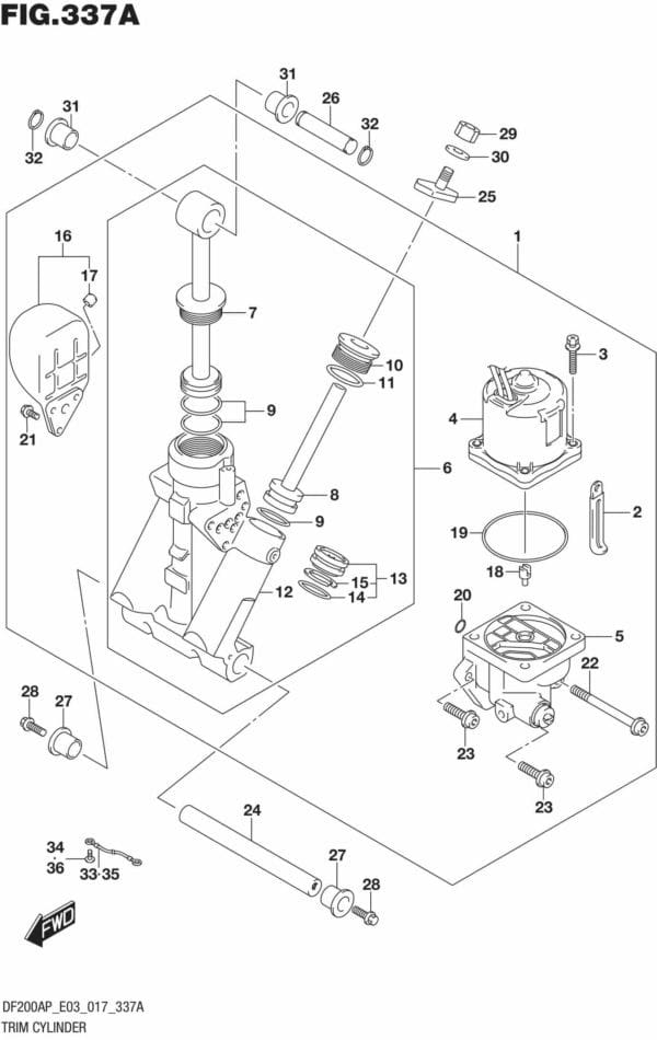 DF200AP-710001 Trim Cylinder