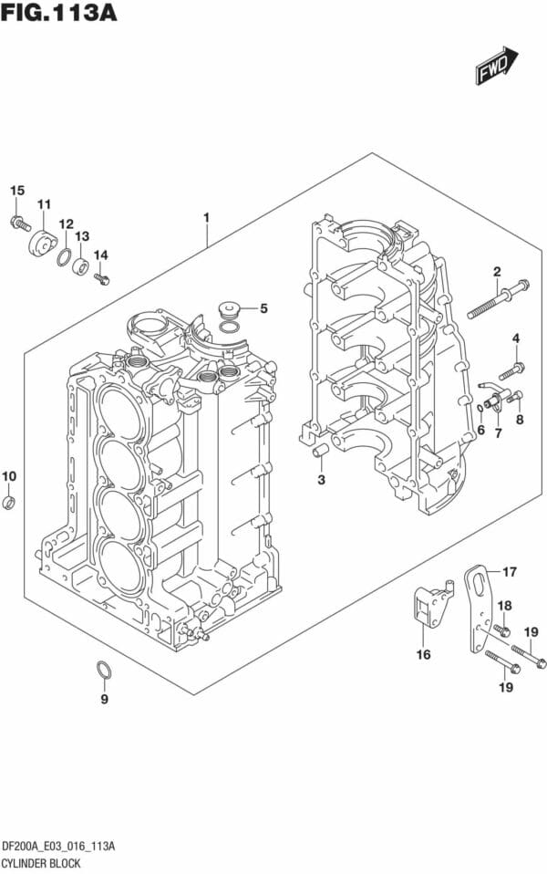 DF200AT,AZ-610001 Cylinder Block