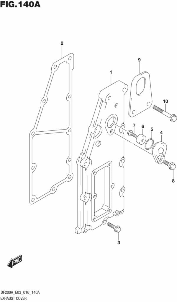 DF200AT,AZ-610001 Exhaust Cover