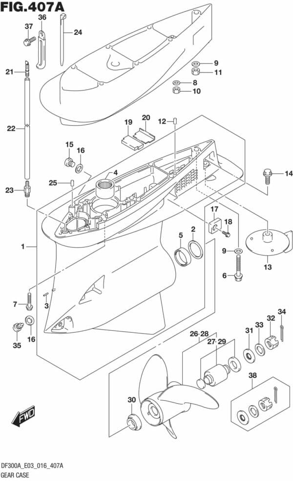 Gear Case (DF300A E03 UP TO VIN.612132)