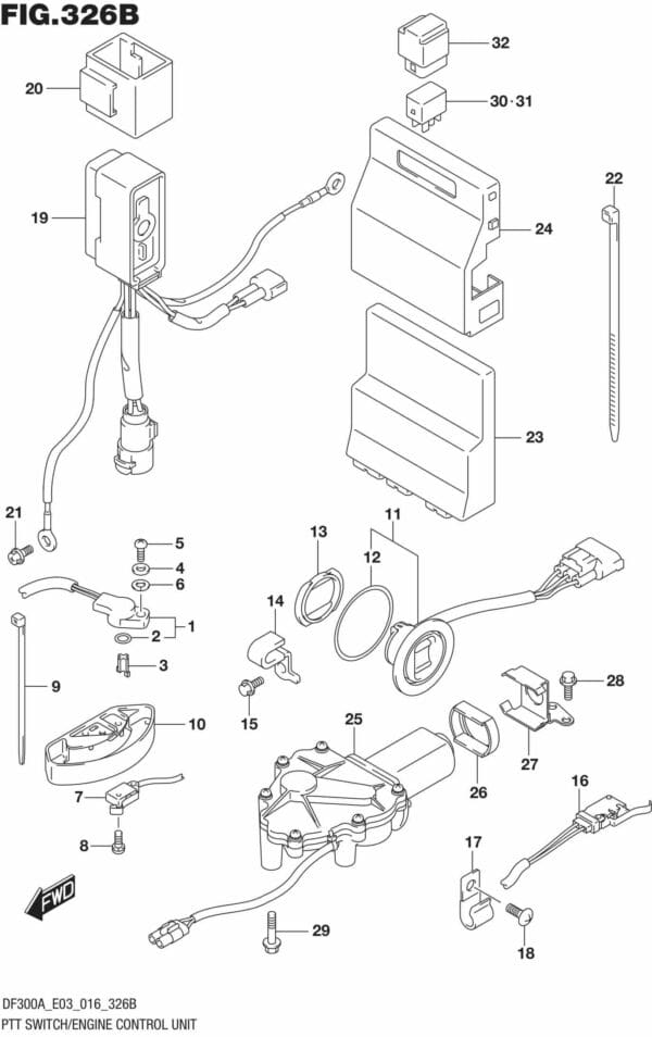 PTT Switch/Engine Control Unit (DF250A E03)