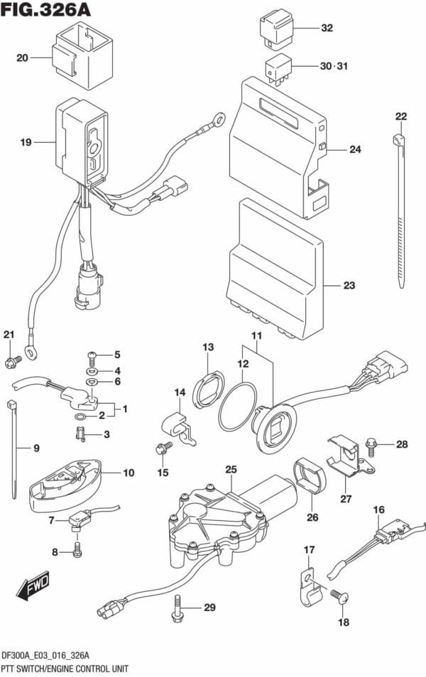 PTT Switch/Engine Control Unit (DF300A E03)