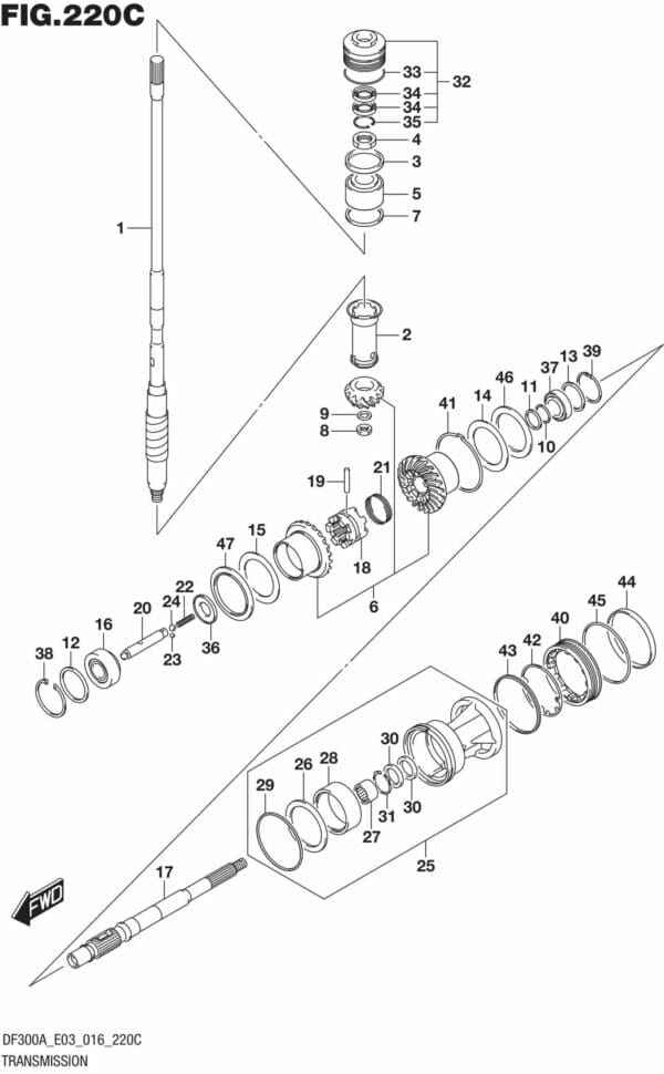 Transmission (DF250A E03 UP TO VIN.610591)