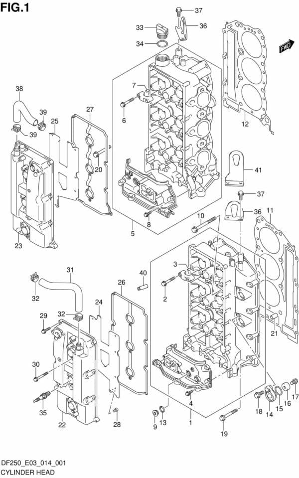 DF200/225/250-410001 Cylinder Head (DF200T E03)