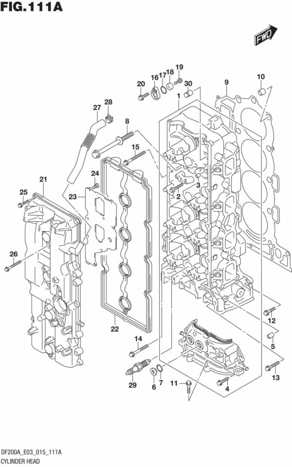 DF200AT,AZ-510001 Cylinder Head