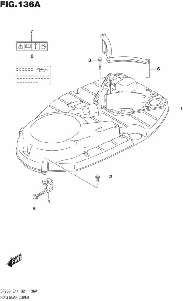 DF200/225/250-140001 Ring Gear Cover