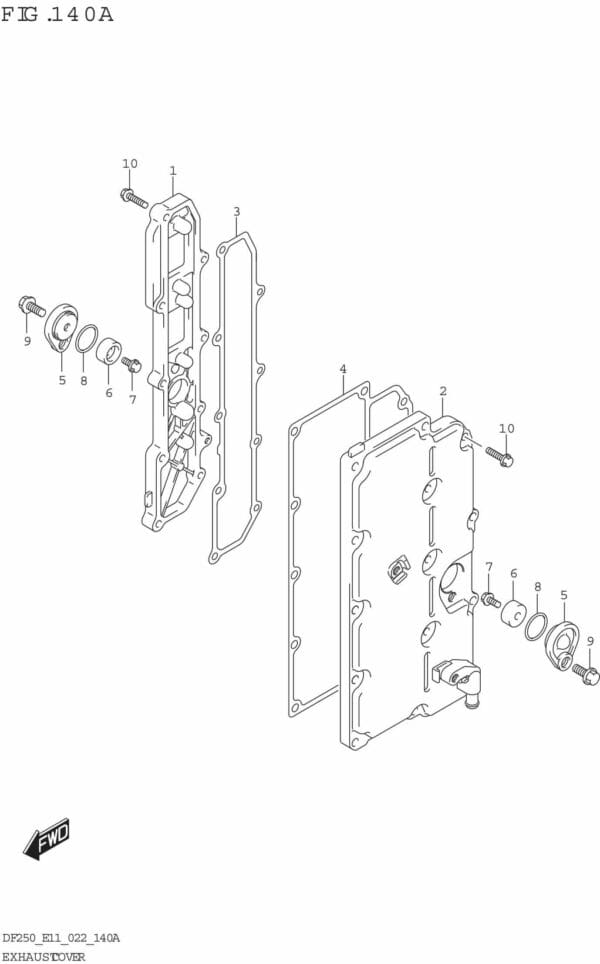 DF200/225/250-240001 Exhaust Cover