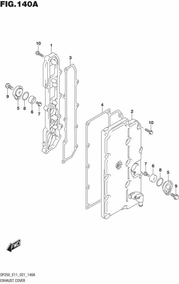 DF200/225/250-140001 Exhaust Cover