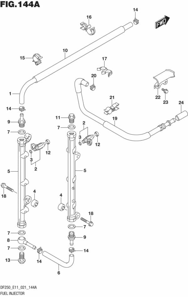 DF200/225/250-140001 Fuel Injector (E01 E11)