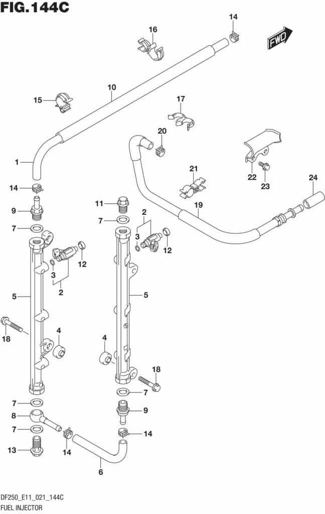 DF200/225/250-140001 Fuel Injector (E03 DF250ST)