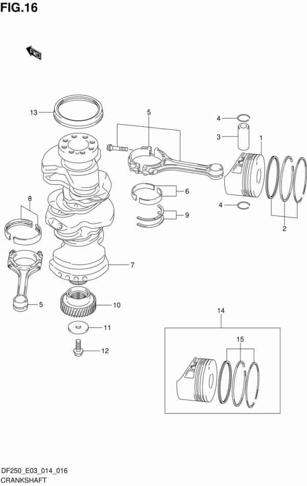 DF200/225/250-410001 Crankshaft (DF200T E03)