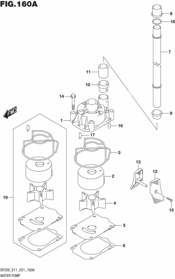 DF200/225/250-140001 Water Pump (E01 E11)