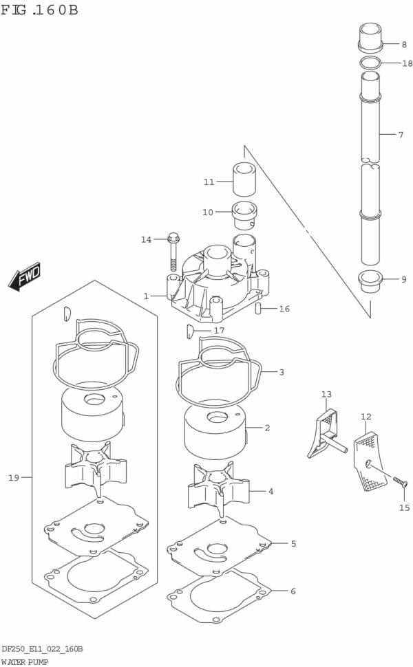 DF200/225/250-240001 Water Pump (E03:(DF225T DF225Z DF250T DF250Z))