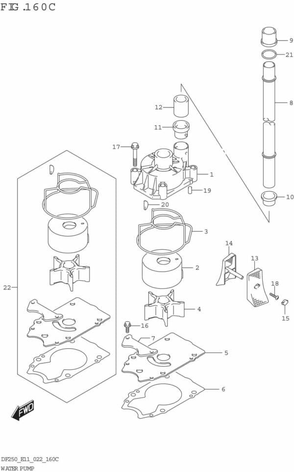 DF200/225/250-240001 Water Pump (E03:DF250ST)